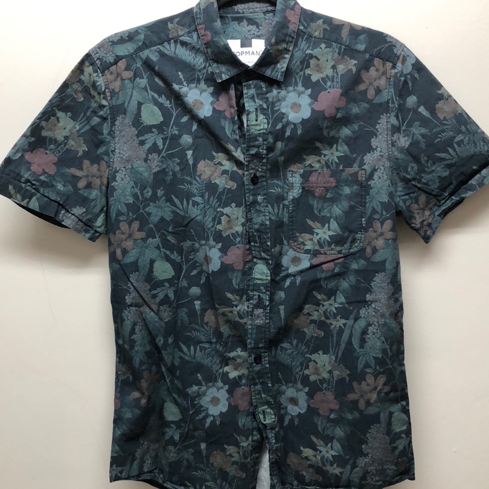 Topman Short Sleeve Button Down Shirt Floral